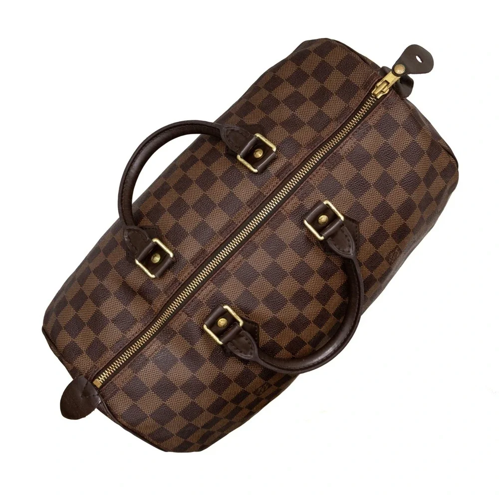 Louis Vuitton Speedy 30 Damier Ebene‎ Brown Handbag Boston Bag 2014 Made in USA